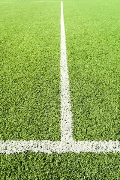 Beyaz çizgili suni çim futbol