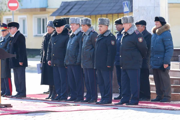 Петропавловськ Камчатський Казахстан Жовтня 2017 Будівництво Огляд Персоналу Департамент Внутрішніх — стокове фото