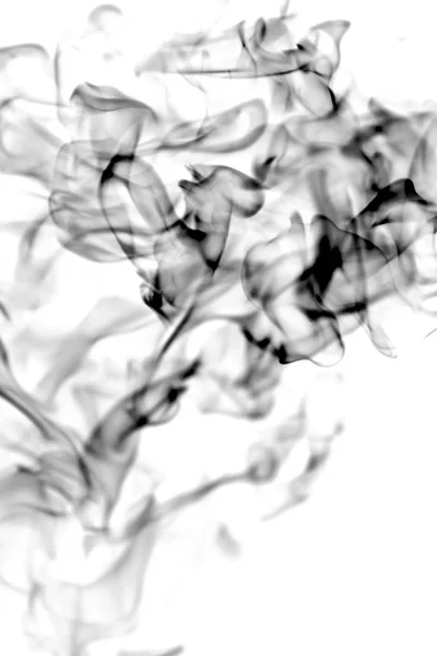 Fumo Nero Sfondo Bianco Astrazione — Foto Stock