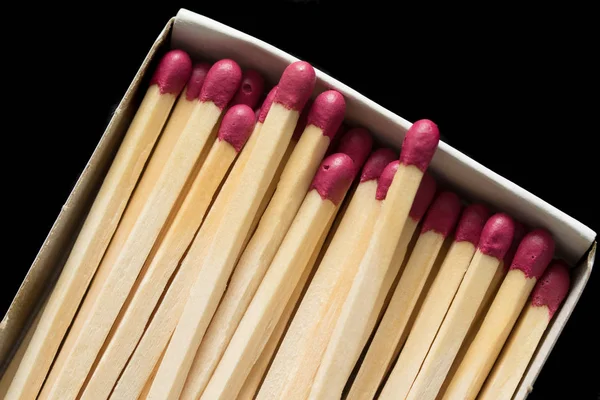 Wooden Matches Black Background — Stock Photo, Image