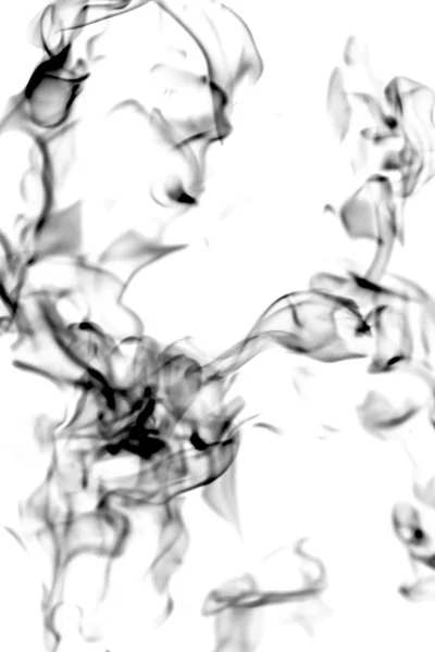 Humo Negro Sobre Fondo Blanco Abstracción —  Fotos de Stock