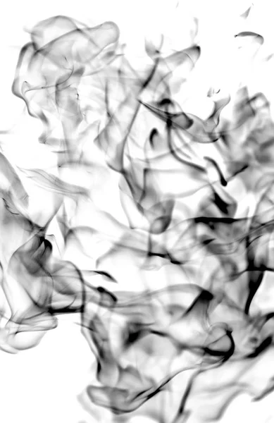 Black Smoke White Background Abstraction — Stock Photo, Image