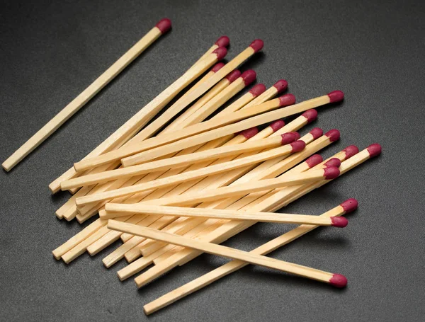 Wooden Matches Black Background — Stock Photo, Image