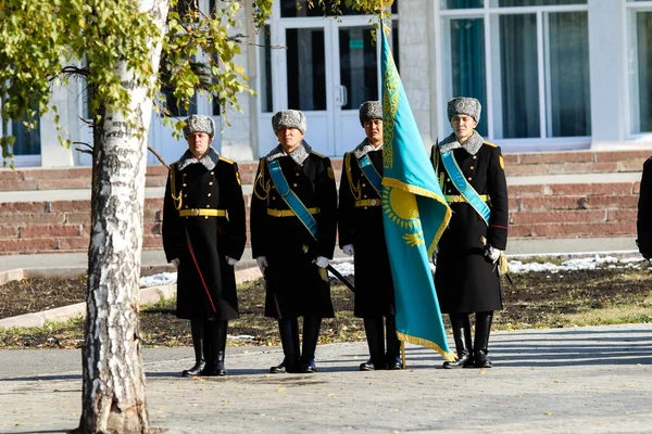 Petropavlovsk Kasachstan Oktober 2017 Überprüfung Des Personals Der Abteilung Für — Stockfoto