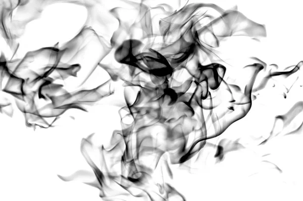 Black Smoke White Background Abstraction — Stock Photo, Image