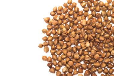 Beyaz arka plan üzerinde buğday taneleri Kuru