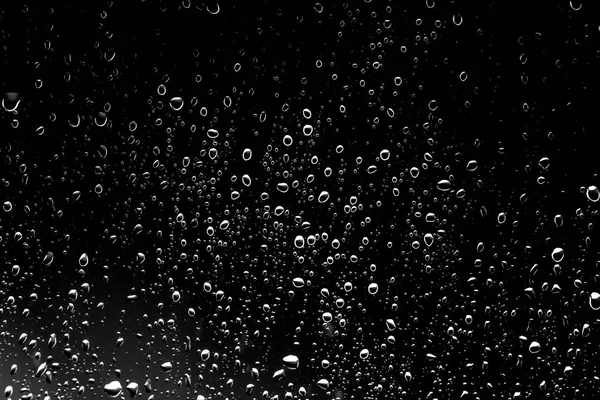 Gouttes Pluie Sur Verre Noir — Photo