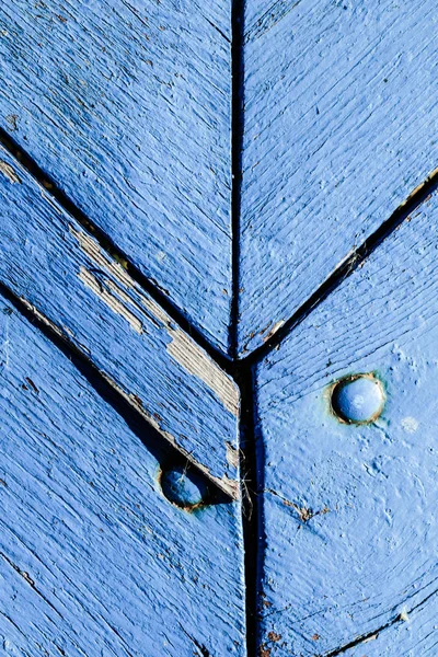 Painel Madeira Velho Pintado Pintura Azul — Fotografia de Stock