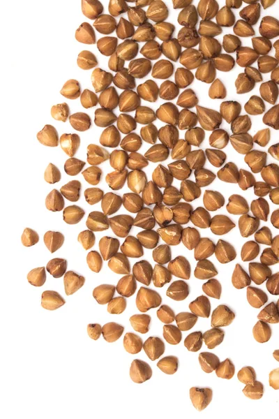 Dry Grains Buckwheat White Background — Stock Photo, Image