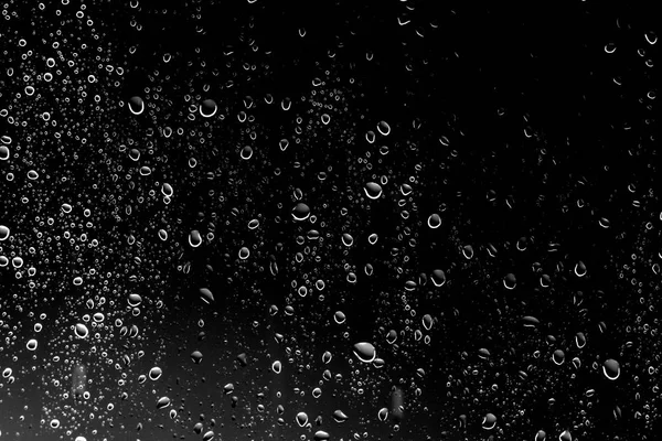 Gotas Lluvia Sobre Vidrio Negro —  Fotos de Stock