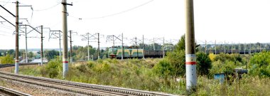 Petropavlovsk, Kazakistan - 9 Eylül 2016: Demiryolu parça, Rus ulaşım, Kazakistan Bölge transit