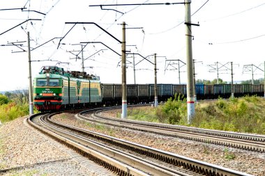 Petropavlovsk, Kazakistan - 9 Eylül 2016: Demiryolu parça, Rus ulaşım, Kazakistan Bölge transit