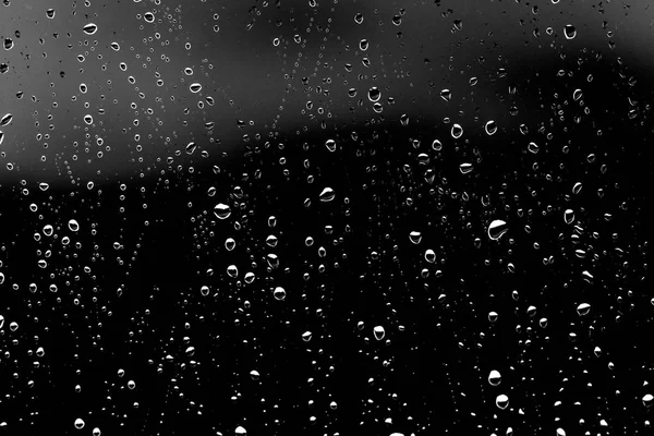 Gotas Lluvia Sobre Vidrio Negro — Foto de Stock