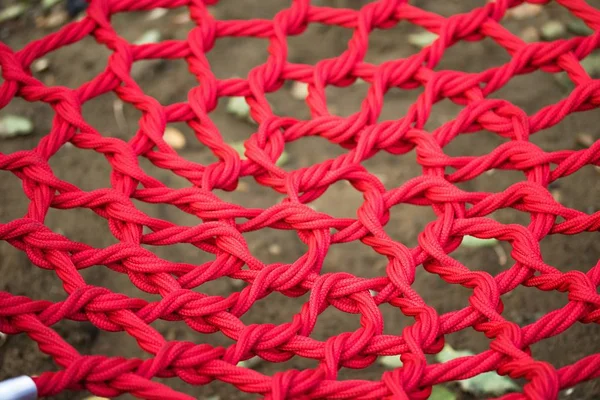 Red Knitted Mesh Rope — Stock Photo, Image