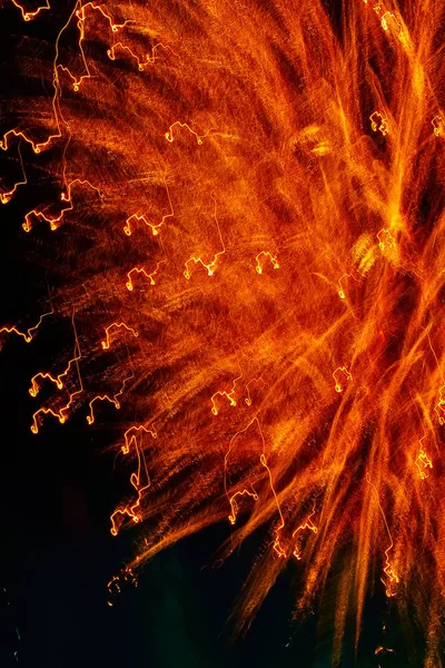 Verschwommenes Feuerwerk Auf Schwarzem Hintergrund — Stockfoto