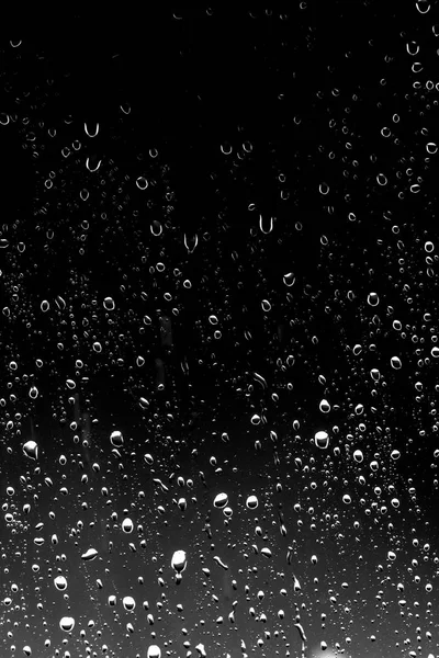 Gouttes Pluie Sur Verre Noir — Photo