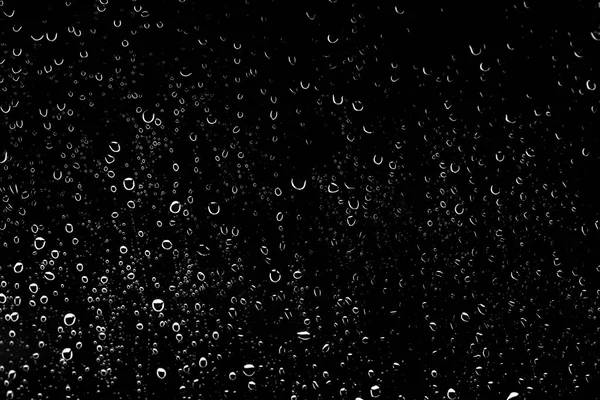 Esőcseppek Fekete Üveg — Stock Fotó