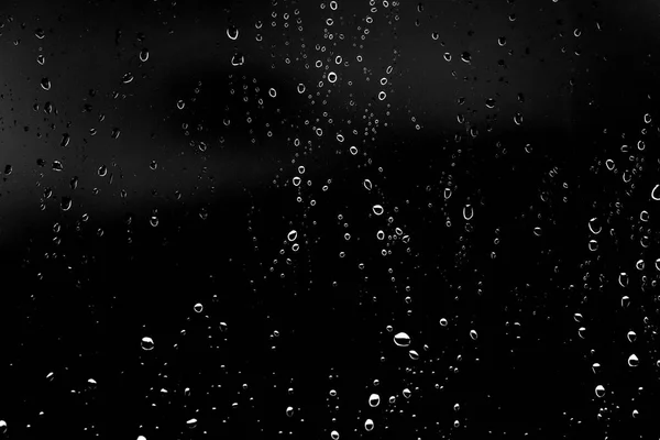 Gotas Lluvia Sobre Vidrio Negro — Foto de Stock