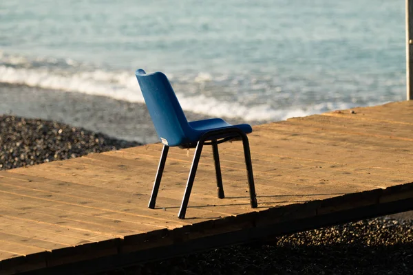 Liegestuhl Auf Der Strandlandschaft — Stockfoto
