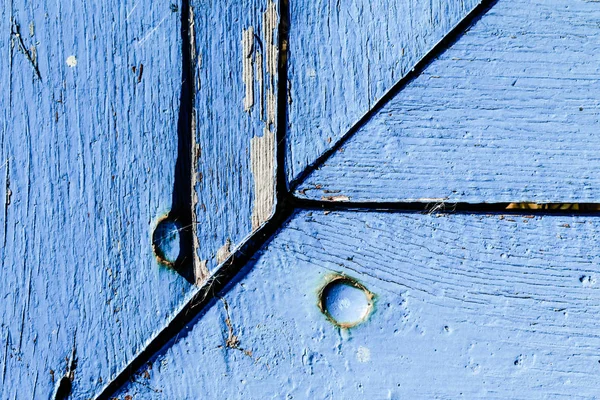 Painel Madeira Velho Pintado Pintura Azul — Fotografia de Stock