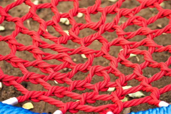 Red Knitted Mesh Rope — Stock Photo, Image