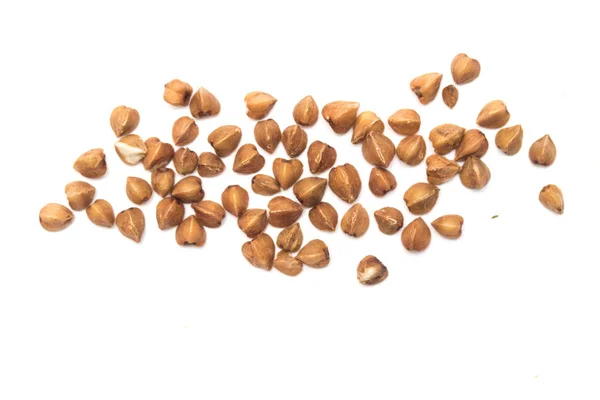 Dry Grains Buckwheat White Background — Stock Photo, Image