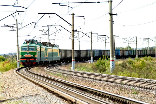 Petropavlovsk Kazakhstan Setembro 2016 Trilhas Ferroviárias Transporte Russo Trânsito Pelo — Fotografia de Stock