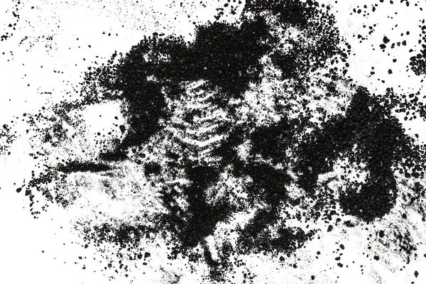 Isolated black powder on a white background