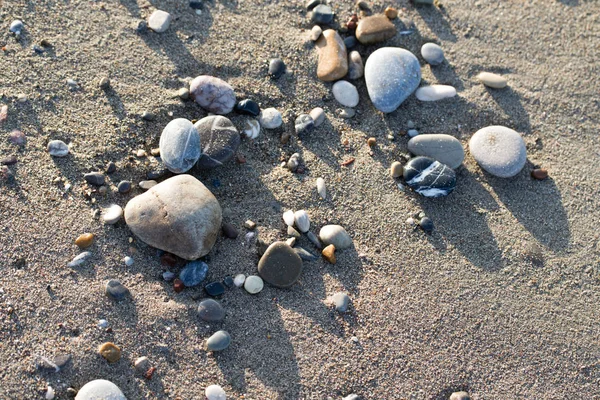 Галечный Пляж Вид Море — стоковое фото