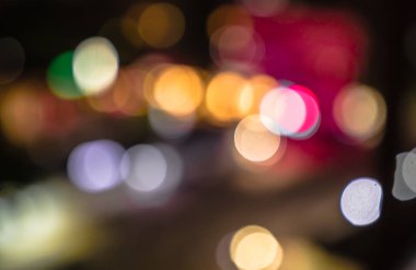 bokeh soyutlama, şehir gece ışıkları