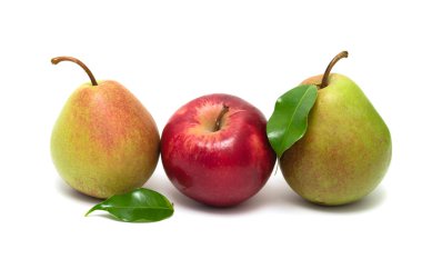 Beyaz arka plan üzerinde izole elma armut