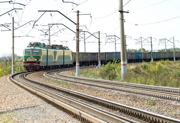 彼得帕夫洛斯克 哈萨克斯坦 2016年9月9日 铁路轨道 俄国运输 通过哈萨克斯坦领土过境 — 图库照片
