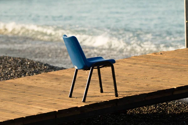 Liegestuhl Auf Der Strandlandschaft — Stockfoto