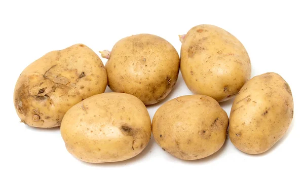 Raw Organic Potatoes Isolated White Background — Stock Photo, Image