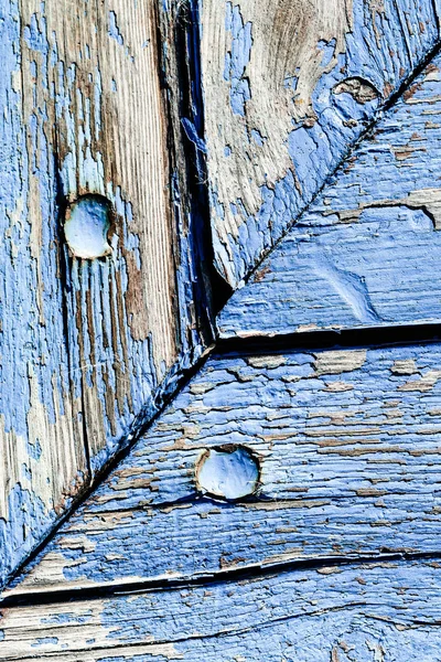 Vieux Panneau Bois Peint Peinture Bleue — Photo