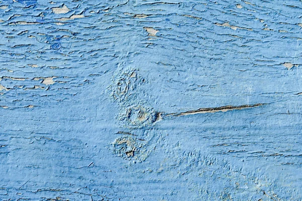 用蓝色颜料画的旧木面板 — 图库照片