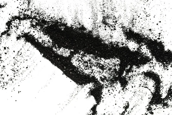 Isolated black powder on a white background