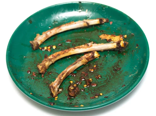 Huesos Carne Después Comer —  Fotos de Stock