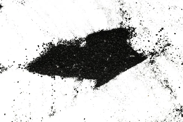 Izolovaný Černý Prášek Bílém Pozadí — Stock fotografie