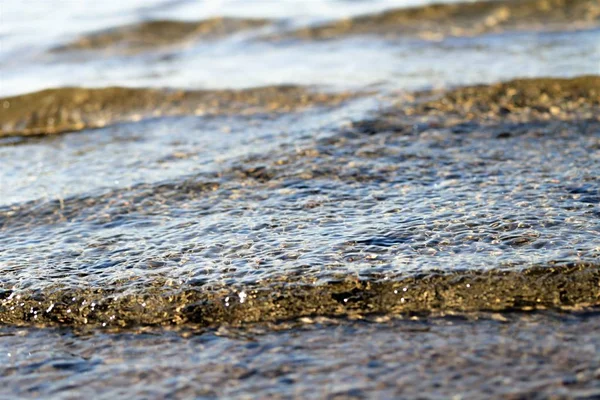 clear clear water in a lake with a wave