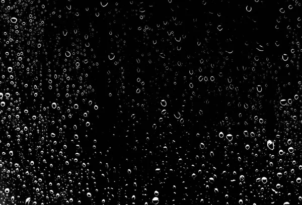 Gotas Lluvia Sobre Vidrio Negro Textura Vidrio Húmedo — Foto de Stock