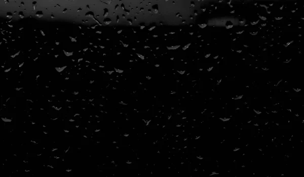 Gouttes Pluie Sur Verre Noir Texture Verre Humide — Photo