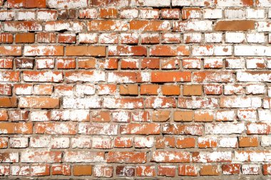 Eski tuğla duvar, kırmızı beyaz