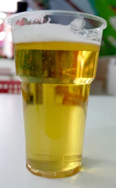 Pivo Plastu Cup — Stock fotografie