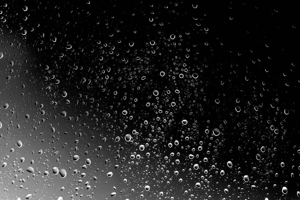 Gotas Lluvia Sobre Vidrio Negro Textura Vidrio Húmedo —  Fotos de Stock