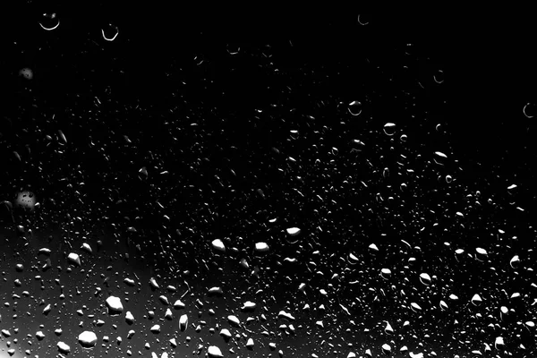 Dešťové Kapky Černé Sklo Mokré Sklo Textura — Stock fotografie