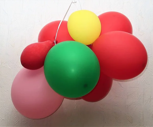 Wiele Kolorowych Balonów Zbliżenie — Zdjęcie stockowe