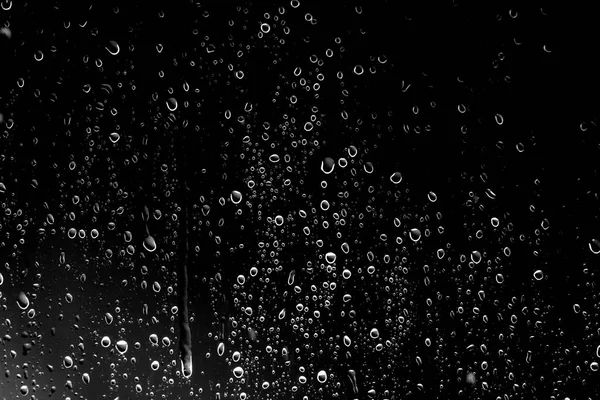 Regendruppels Zwart Glas Natte Glas Textuur — Stockfoto