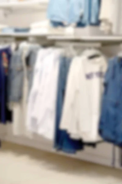 Clothes Shelves Store Blurry Background — Stock Photo, Image