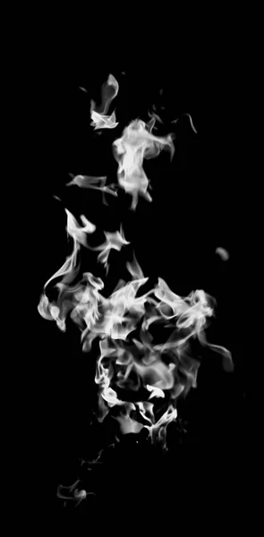 white flame smoke on black background